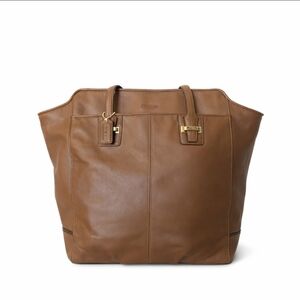 Coach Taylor North South Tote Saddle  British Tan Leather Shoulder Bag F25941